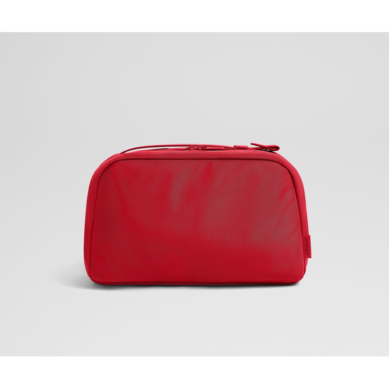 Large Toiletry Bag in Cherry Red Jet Black