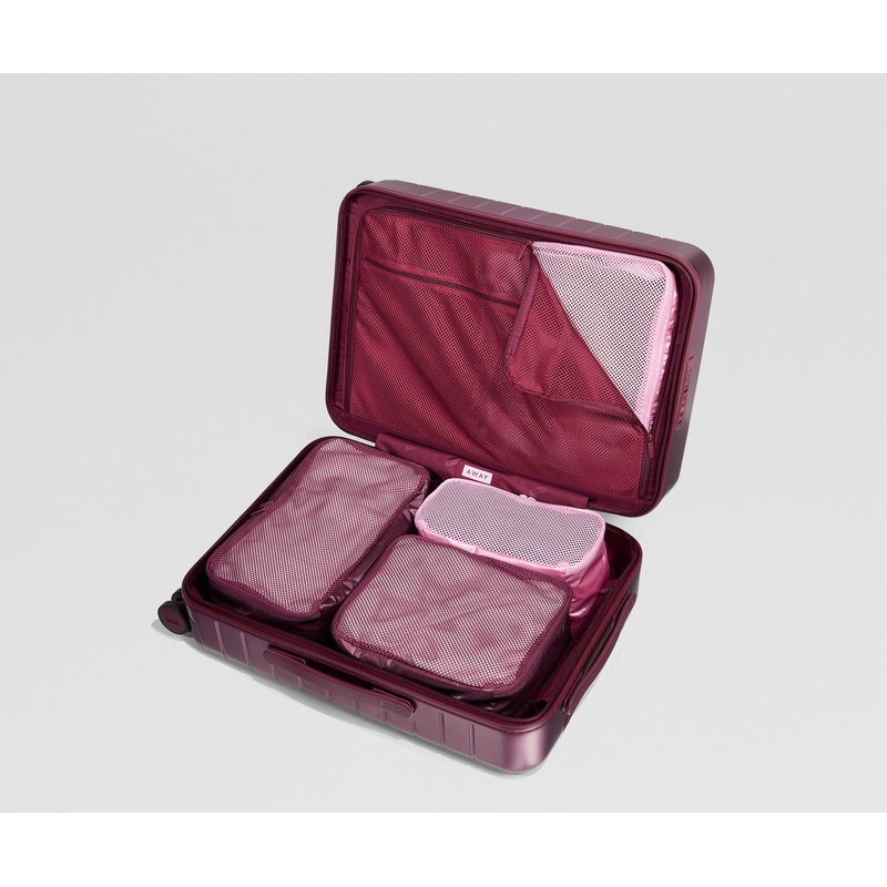 The Insider Packing Cubes in Ruby Haze & Glacial Pink Jet Black