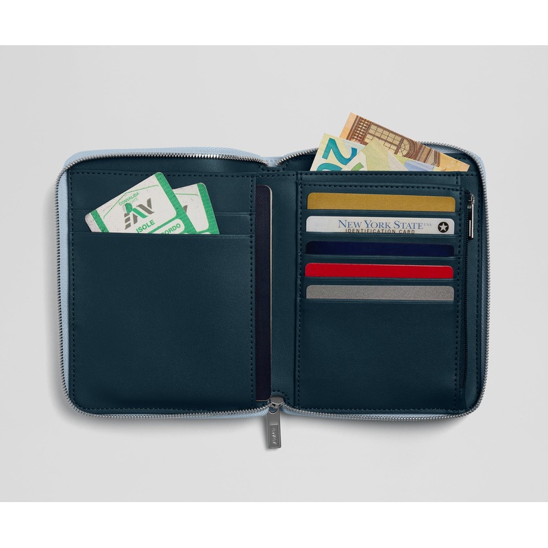 Travel Wallet in Arctic Blue Jet Black