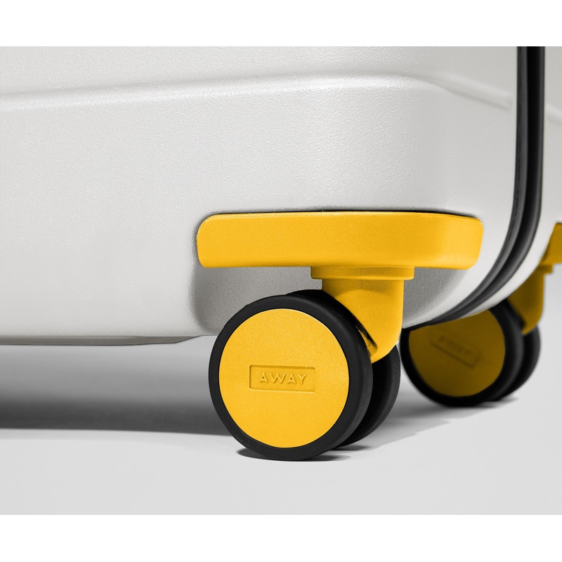 Custom Carry-On Wheel Set in Marigold Yellow Coast Blue