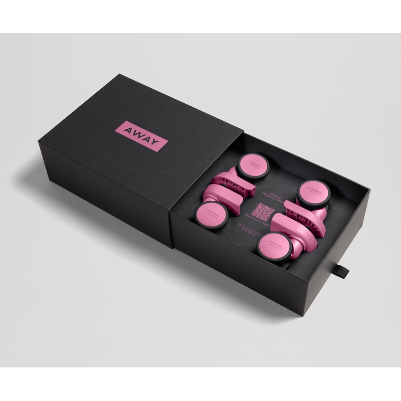 Custom Carry-On Wheel Set in Peony Pink Coast Blue