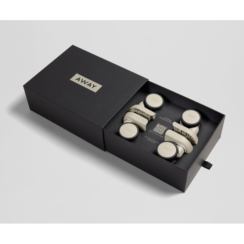 Custom Carry-On Wheel Set in Salt White Coast Blue