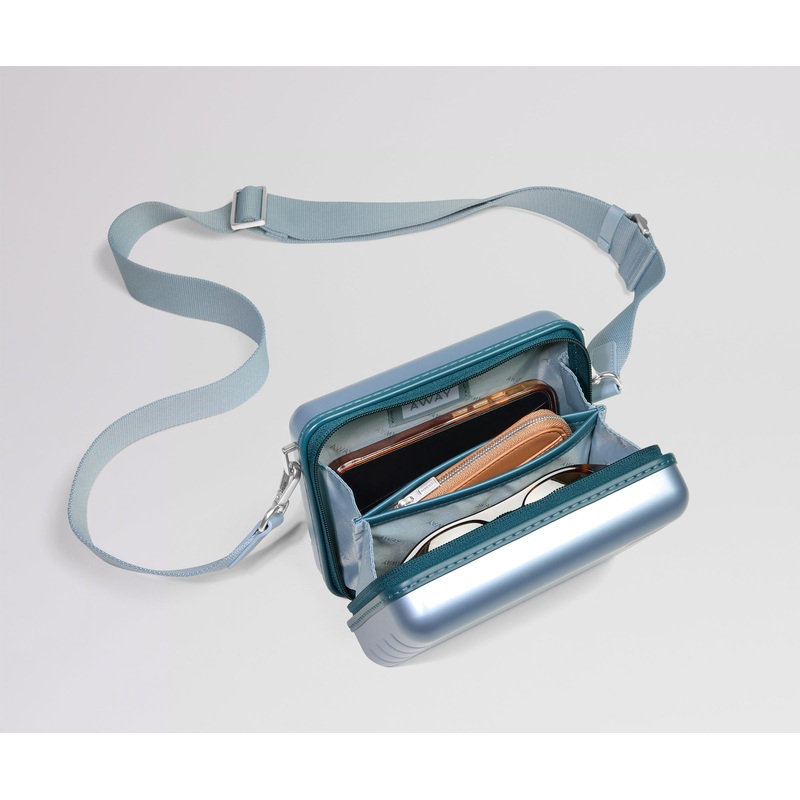 The Mini Crossbody in Arctic Blue Jet Black