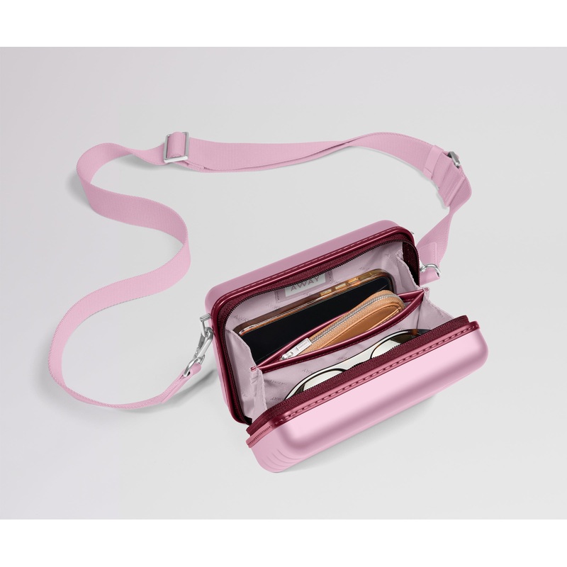 The Mini Crossbody in Glacial Pink Jet Black
