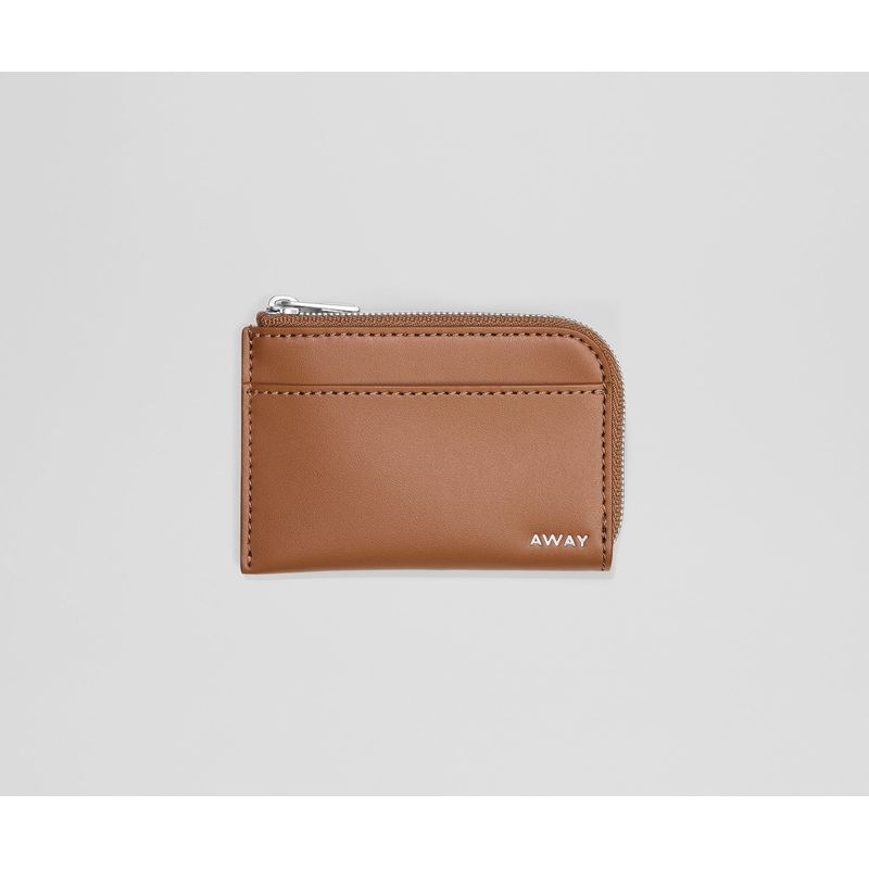 Zip Card Case in Saddle Brown Jet Black