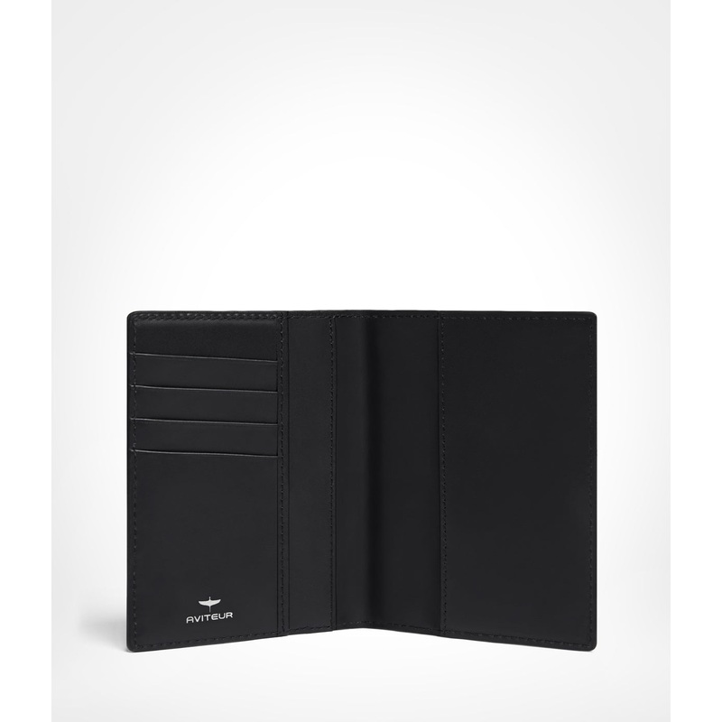 Double Passport Holder Jet Black