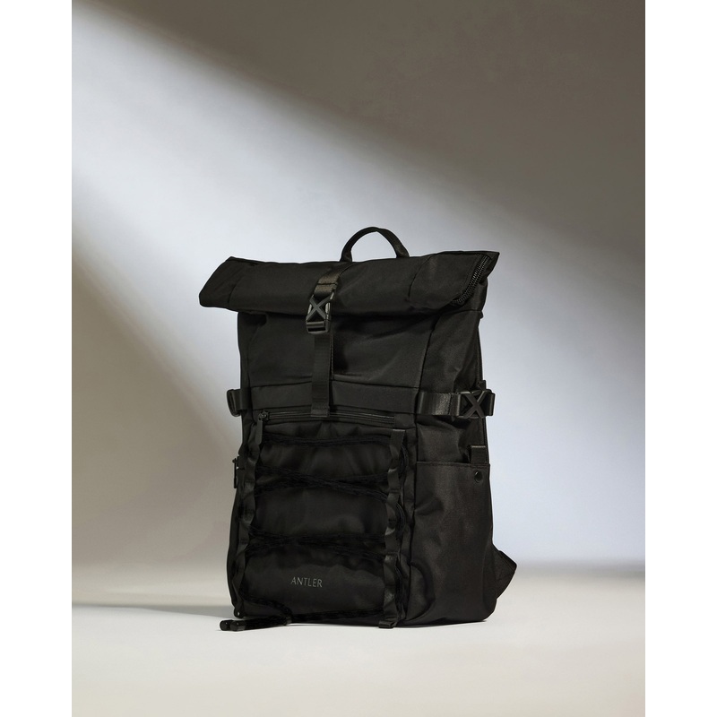 Discovery Roll Top Backpack in Black