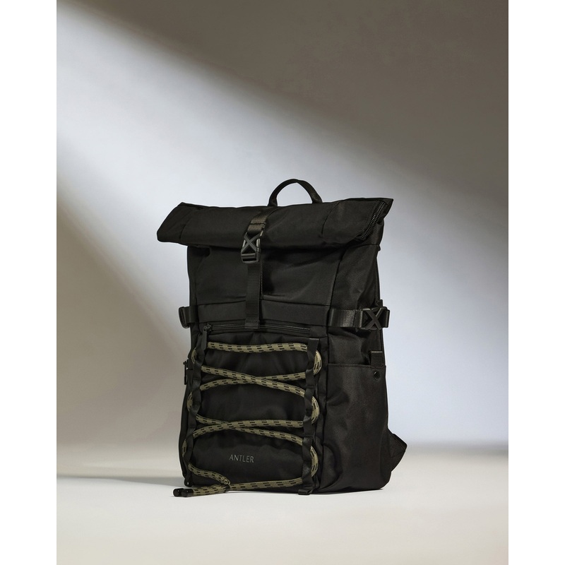 Discovery Roll Top Backpack in Carbon Black