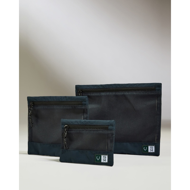 Essential Travel Pouches in Navy – Set of 3