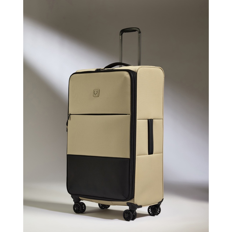 Lightest Large Luggage in Sand – Soft Stripe 2.0